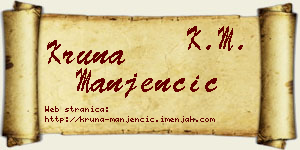 Kruna Manjenčić vizit kartica